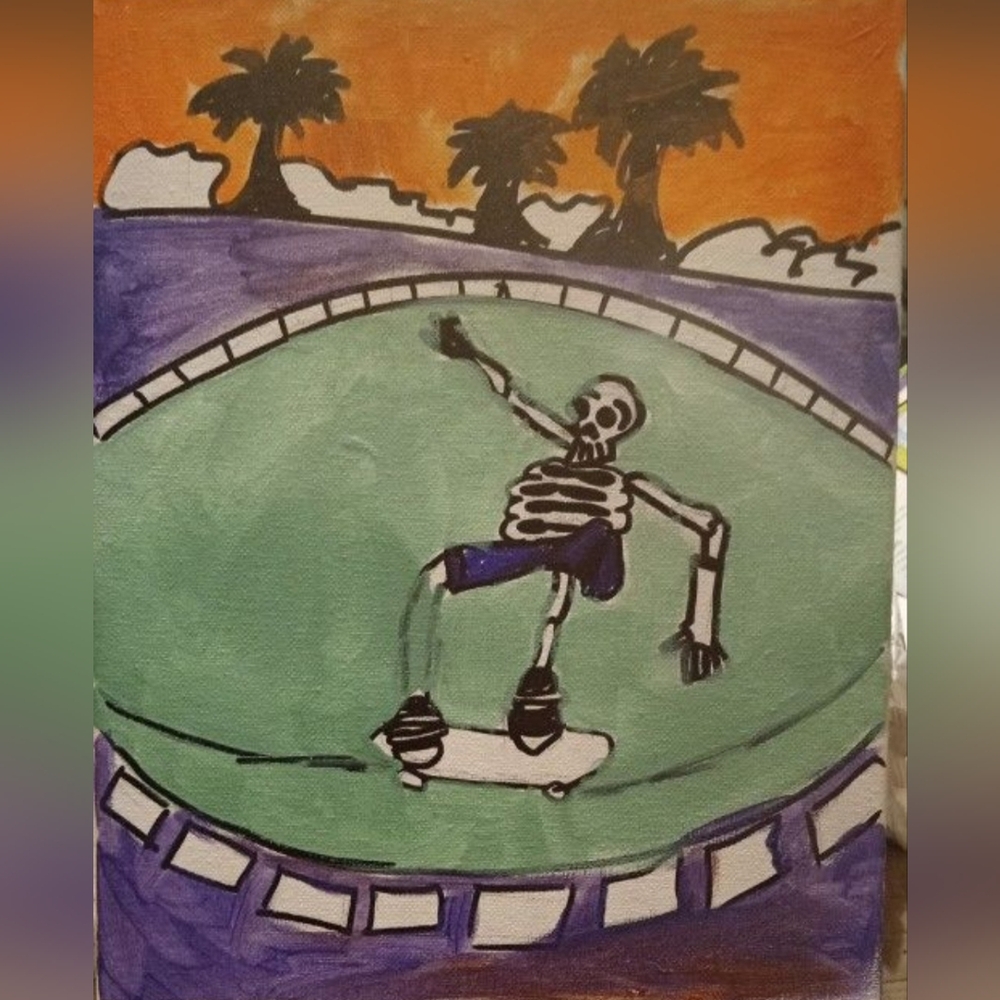 Custom Painted 11 x 14 on Canvas Called "Ride or Die" Great for Kids Rooms